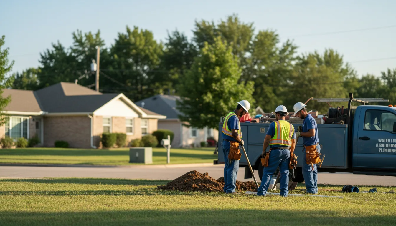 Residential water line and bathroom plumbing service in Mooreland, IN